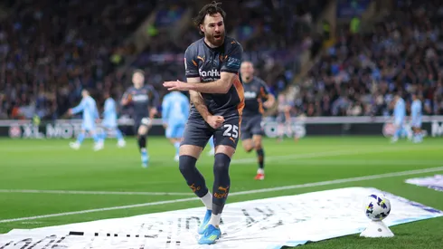 Ben Brereton celebra su gol en Derby County.