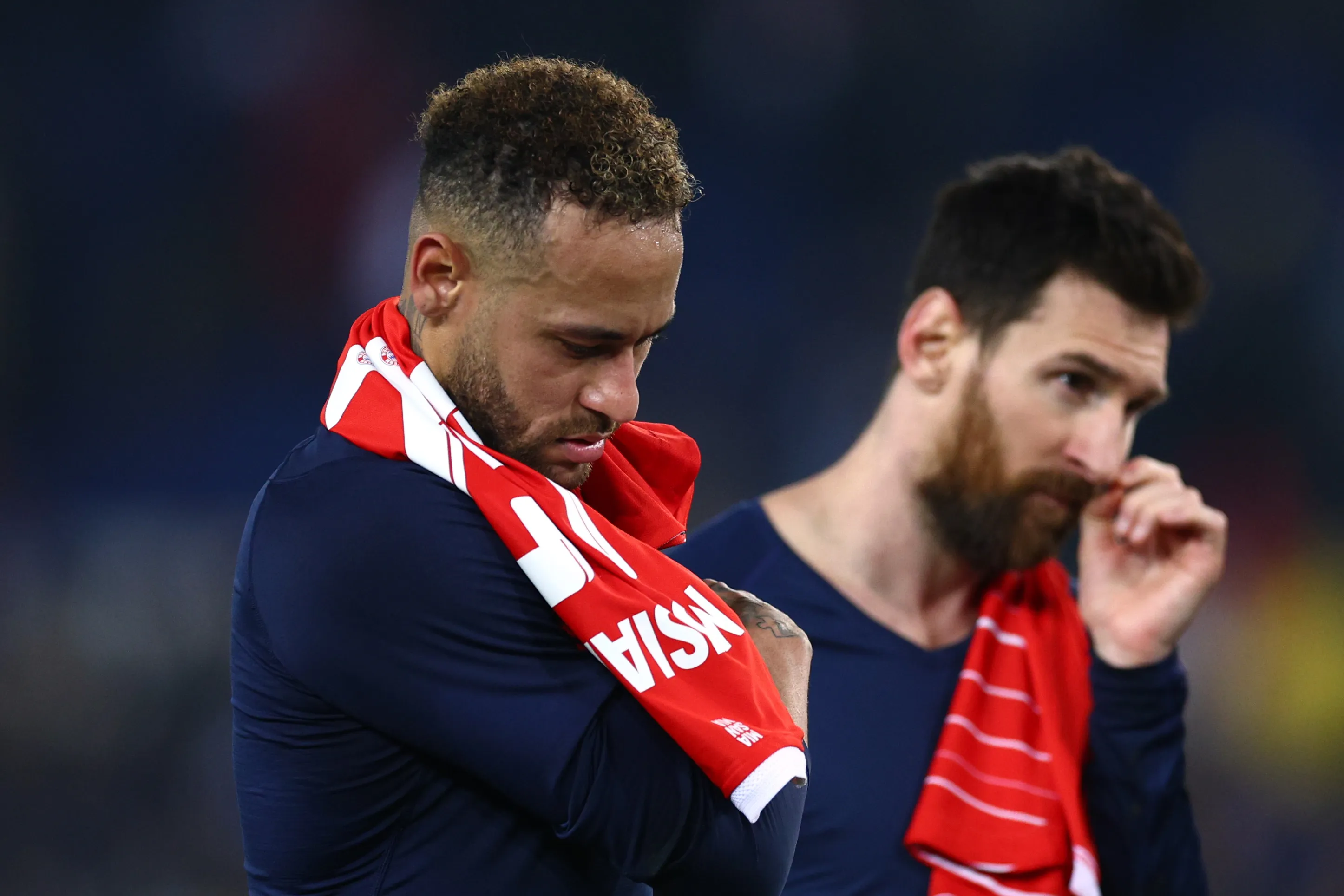 Neymar y su amigo Lionel sacándose un moco en el PSG | Getty Images