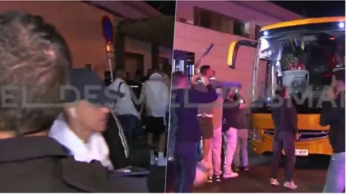 Alexis Sánchez subiendo al bus en medio de insultos de hinchas del Sevilla