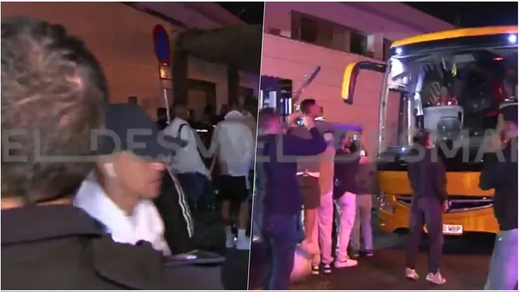 Alexis Sánchez subiendo al bus en medio de insultos de hinchas del Sevilla