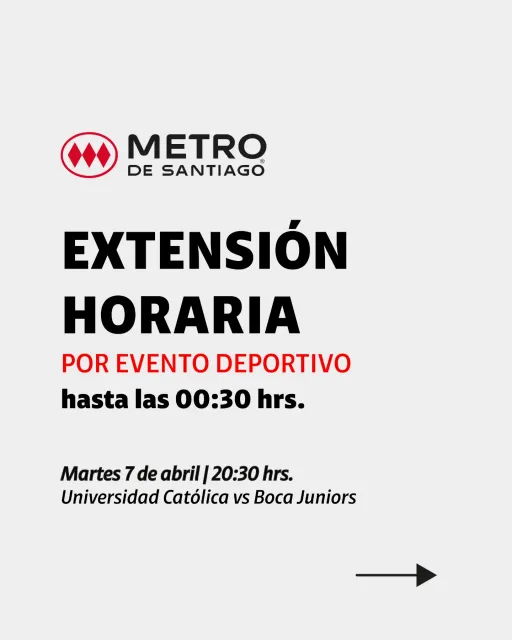 Horario Metro de Santiago por partido de Católica vs. Boca Juniors