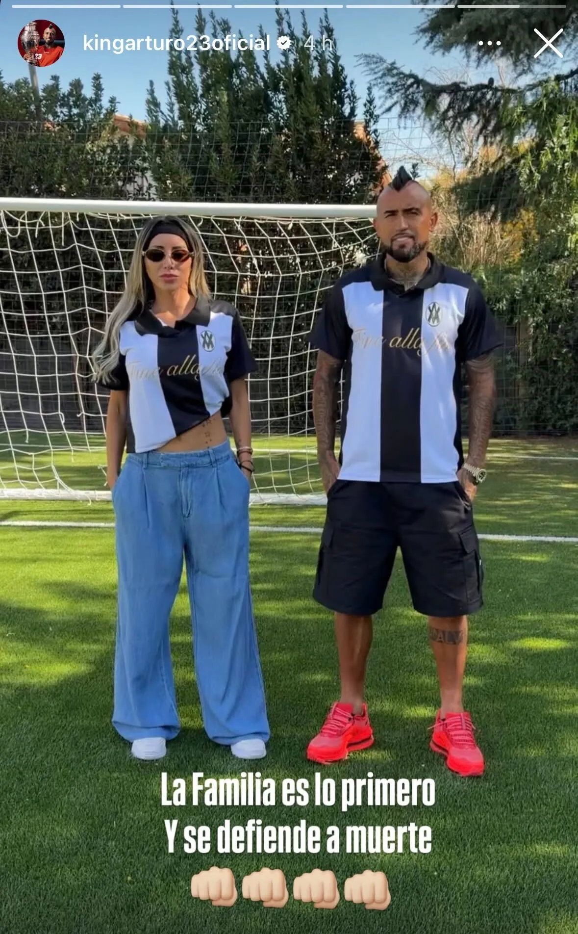 Arturo Vidal dejó este mensaje para apoyar a Marité Matus. Foto: Instagram.