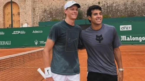 Jannik Sinner entrenó con Cristian Garin.