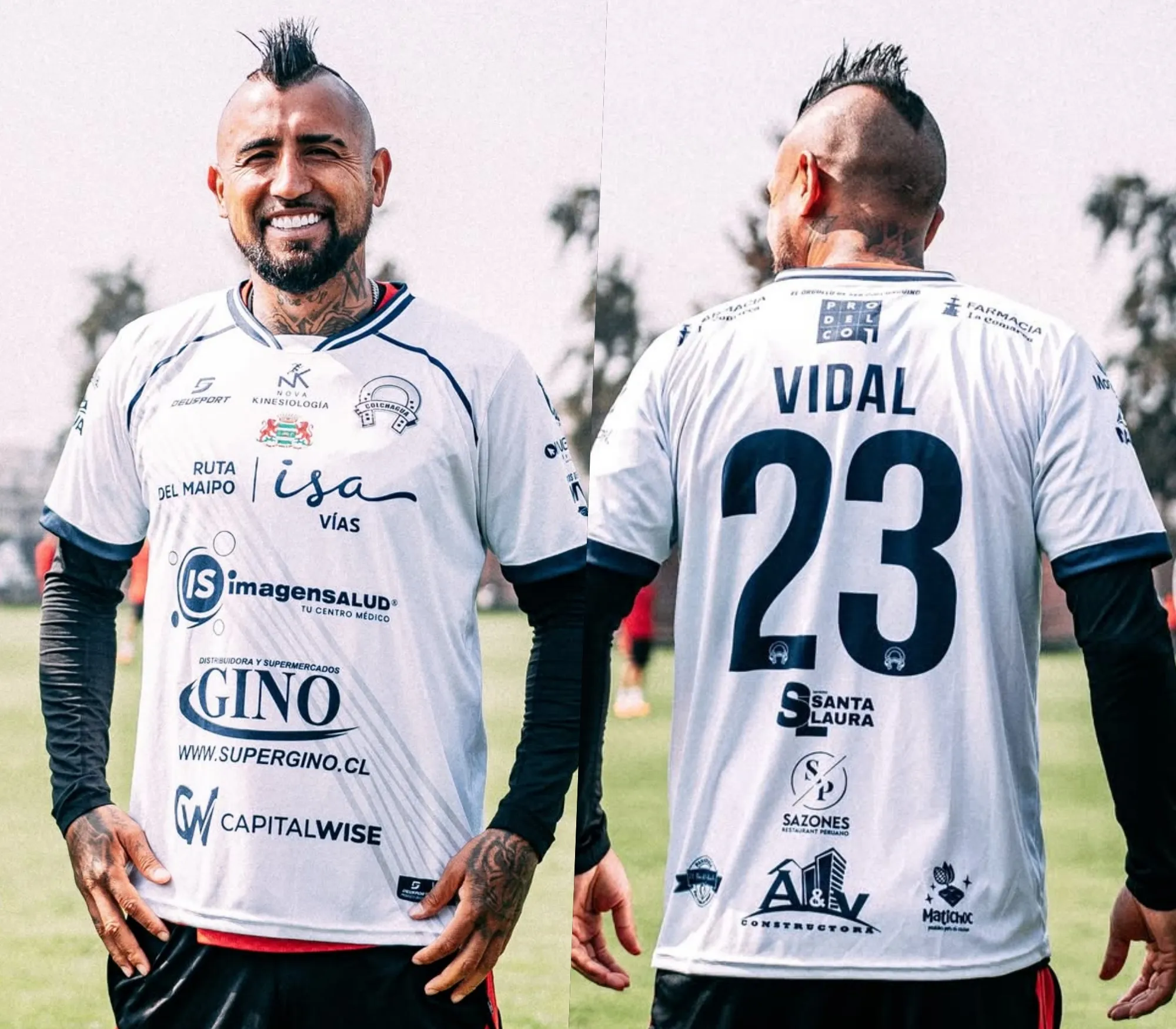 Arturo Vidal se fue con este regalo tras el último amistoso de Colo Colo. | Foto: colchaguacdoficial