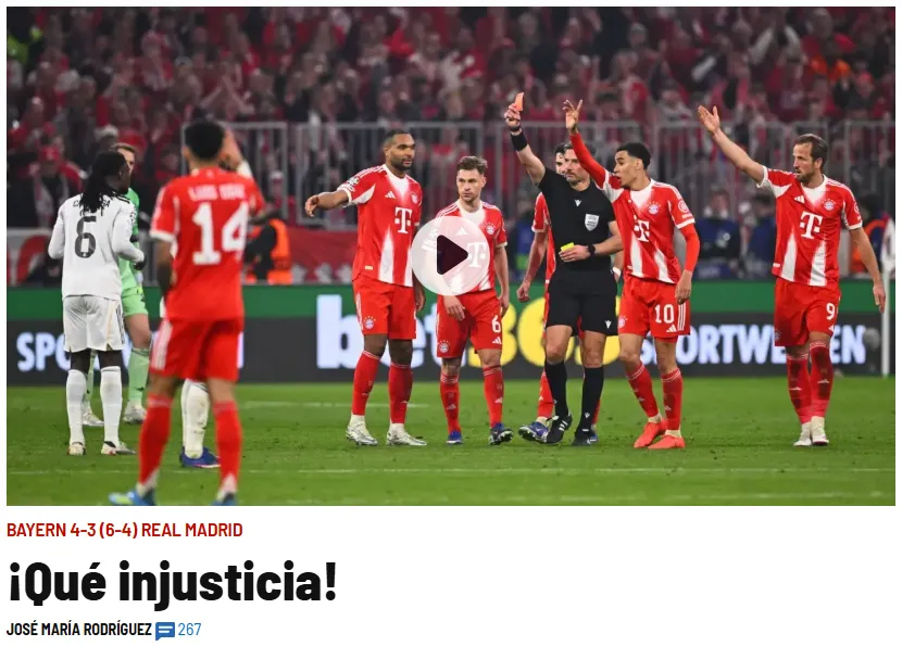 El lamento de Marca tras la eliminación del Real Madrid en Champions League.