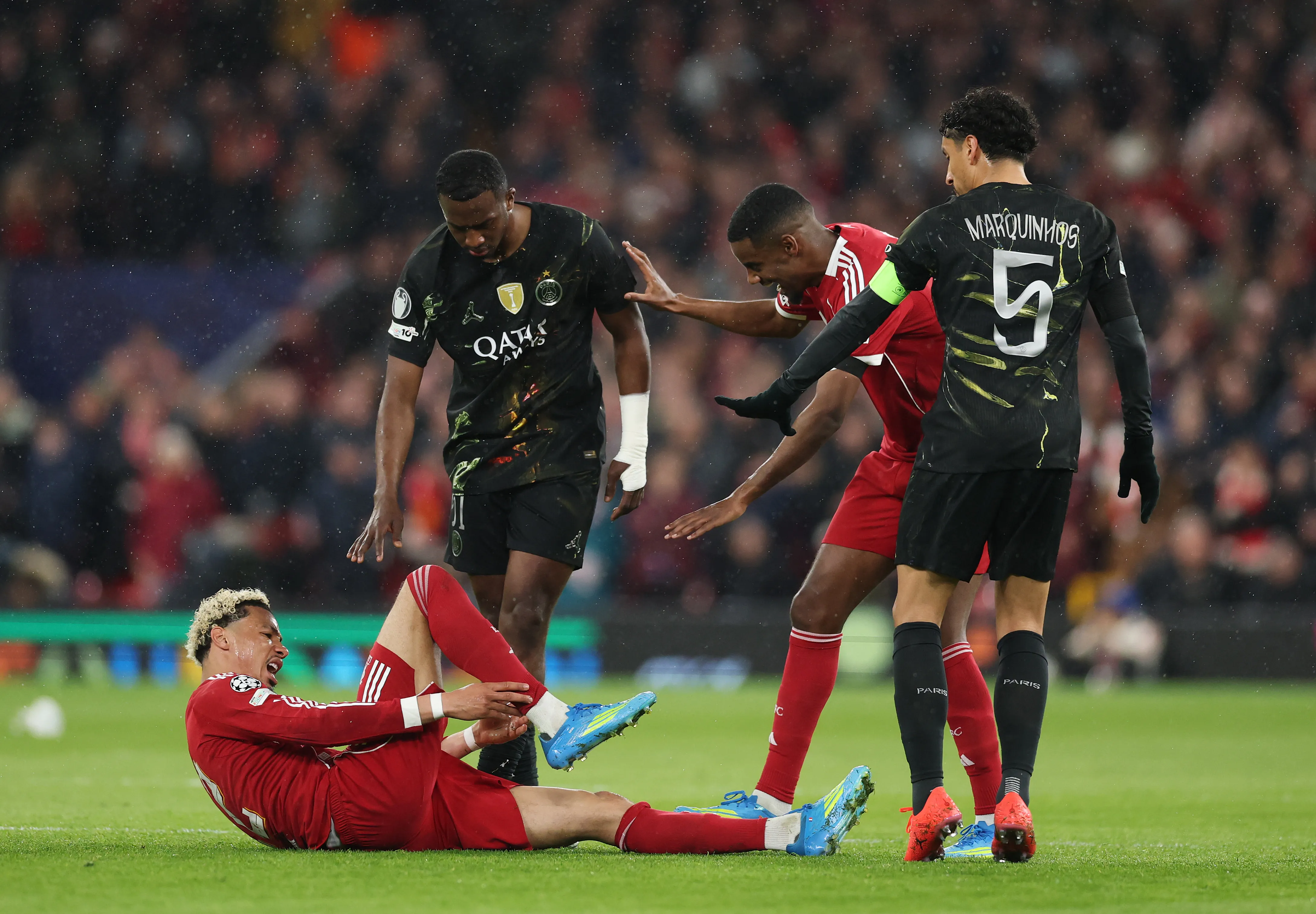 Hugo Ekitike se lesionó en Liverpool y Francia lo pierde para el Mundial. Foto: Getty Images.