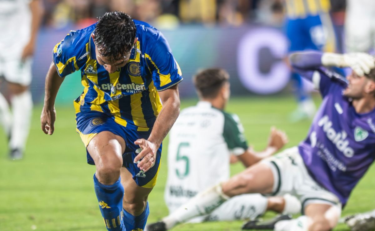 Su primer gol en Argentina: Vicente Pizarro celebra agónico triunfo a Rosario Central