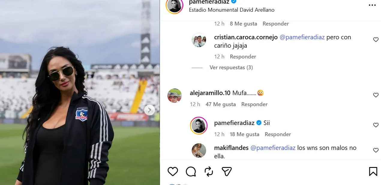 Pamela Díaz se declara mufa de Colo Colo
