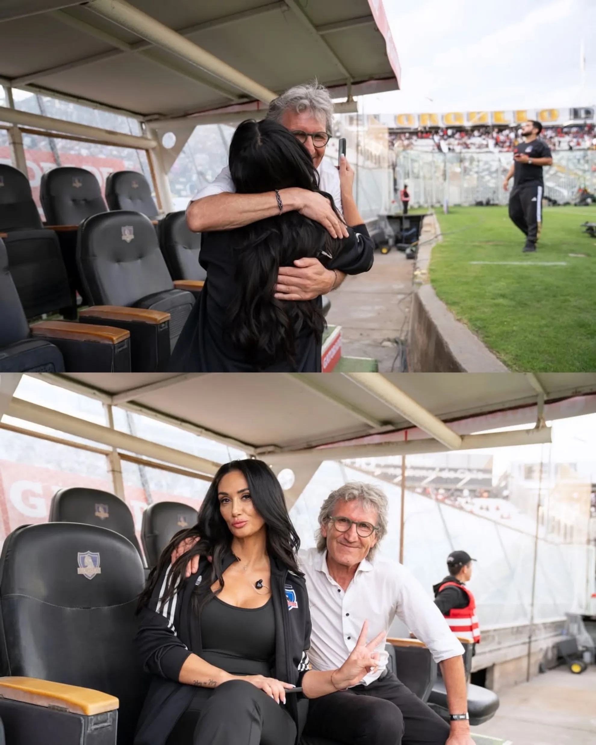 Pamela Díaz junto al Loro Morón