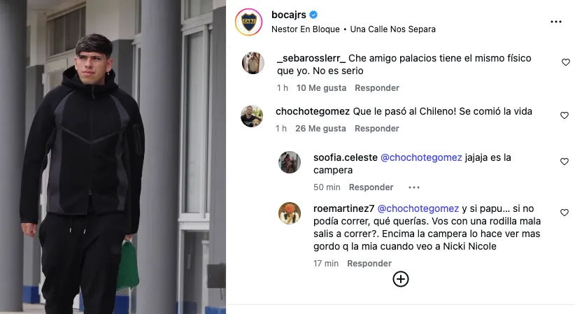 La reaparición de Carlos Palacios fue tema entre los hinchas de Boca Juniors