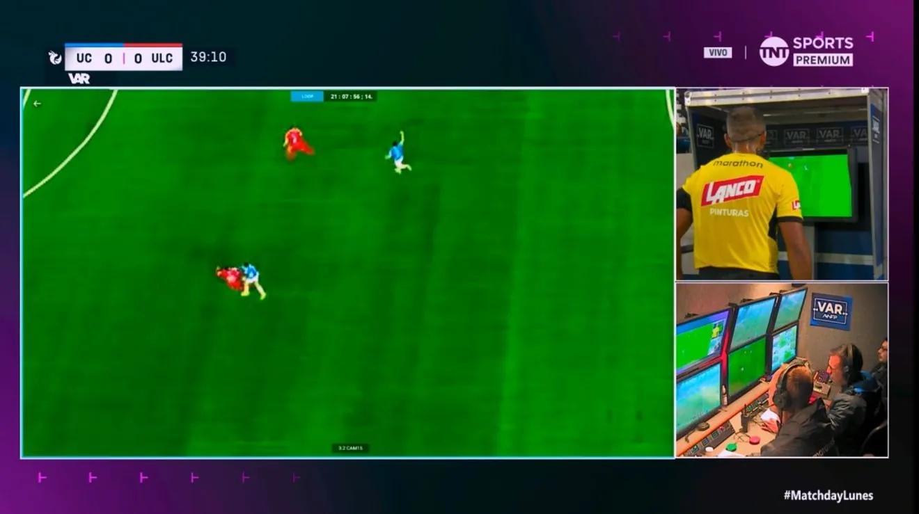 Desde el Artemis II la cámara que mostró el VAR. Foto: TNT Sports.