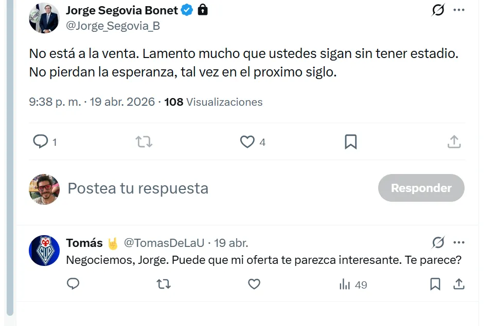 La respuesta de Segovia a un hincha de la U