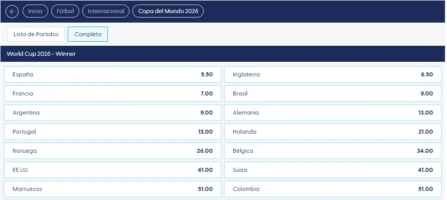 Cómo apostar en el Mundial 2026 con TikiTaka 