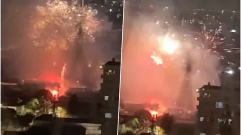 Los fuegos artificiales despertaron al centro de Santiago.