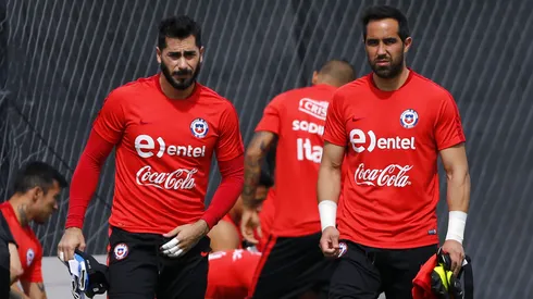 Ambos porteros compartiendo en la selección chilena.