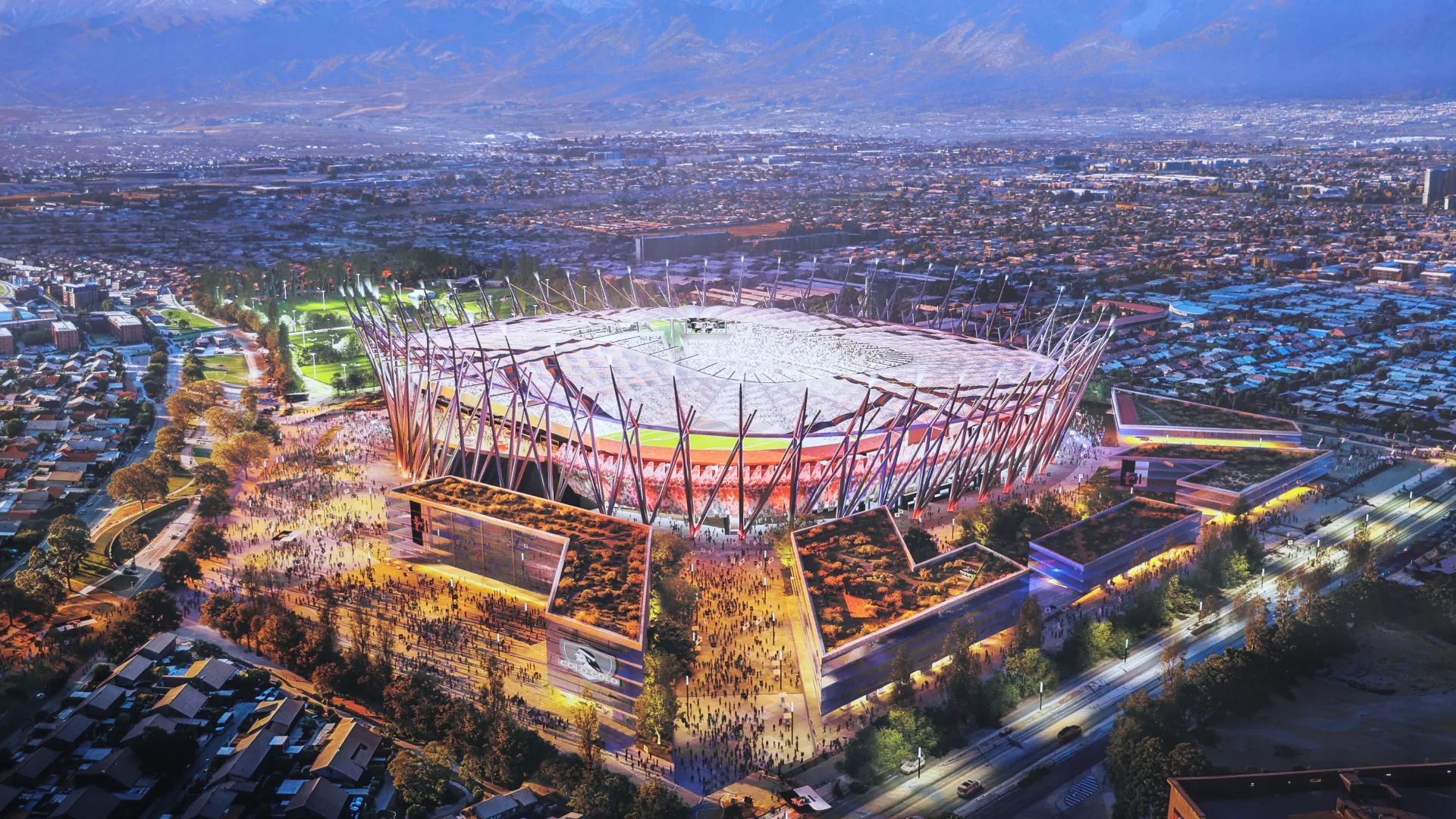 El nuevo Monumental contaría con dos “arenas” dentro del mismo espacio. (Foto: Colo Colo, editado con IA)