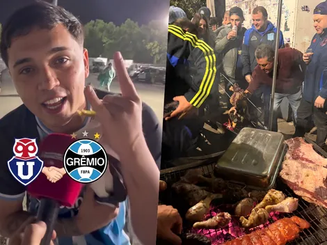 Cánticos y hasta asado: el recibimiento de hinchas de la U a Gremio