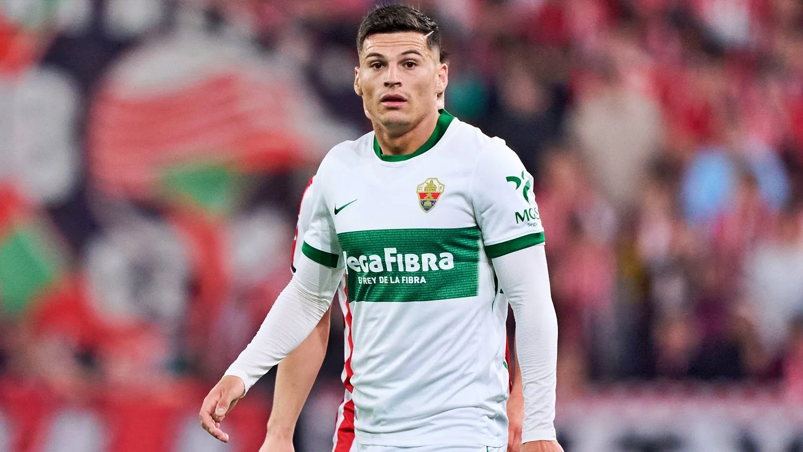 Lucas Cepeda no sumó minutos pero celebra un empate clave del Elche. Foto: Getty Images.