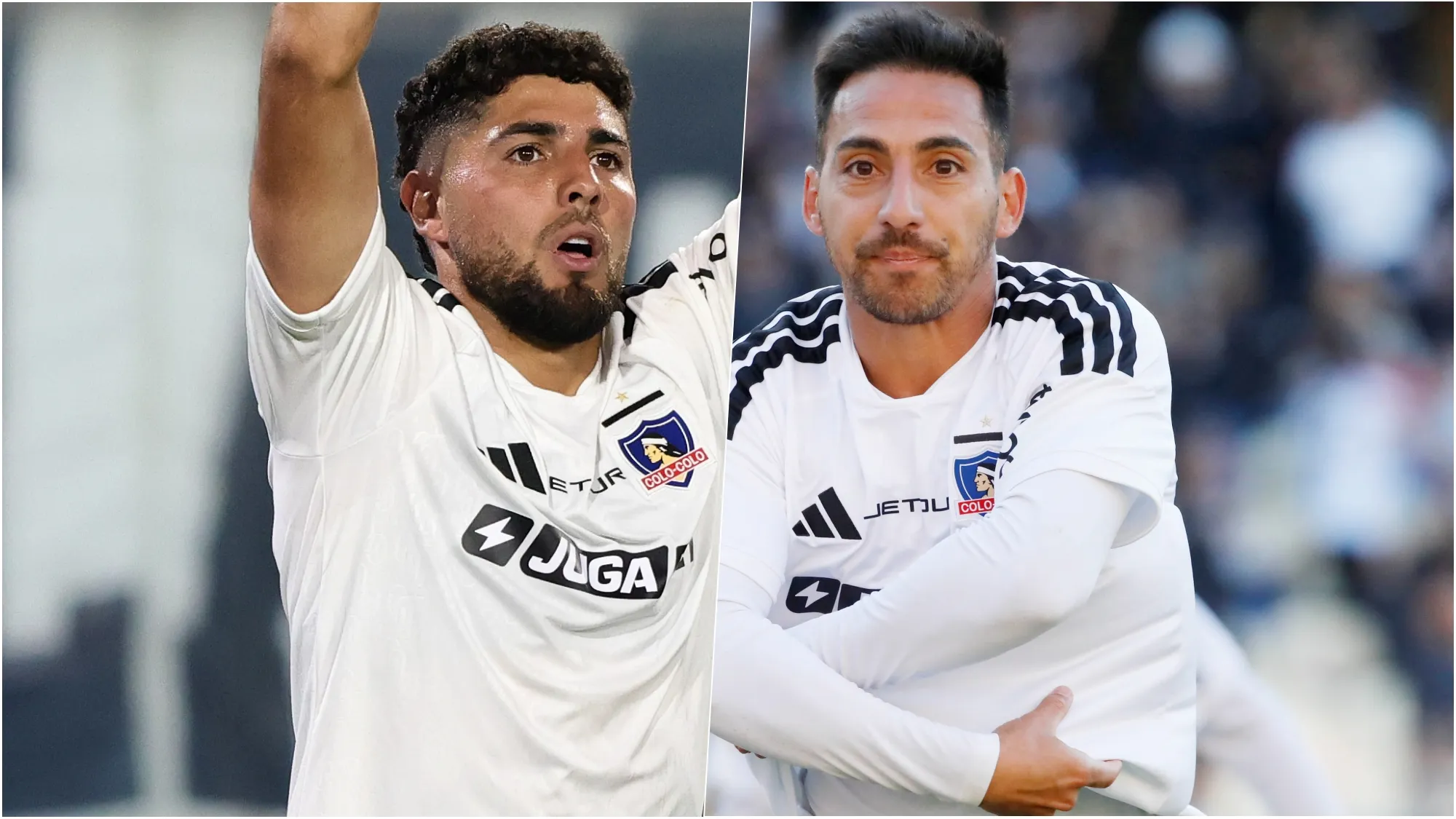 Maximiliano Romero y Javier Correa irán juntos de titulares en la formación de Colo Colo. Foto: Photosport.