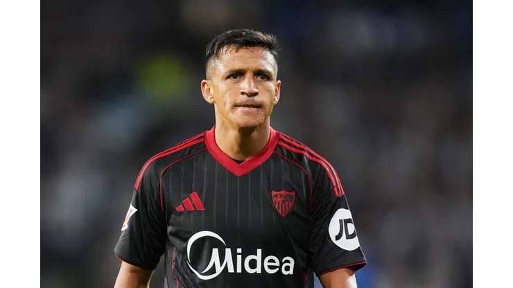 SAN SEBASTIAN, SPAIN - OCTOBER 24: Alexis Sanchez of Sevilla FC looks on during the LaLiga EA Sports match between Real Sociedad and Sevilla FC at Reale Arena on October 24, 2025 in San Sebastian, Spain. (Photo by Juan Manuel Serrano Arce/Getty Images)