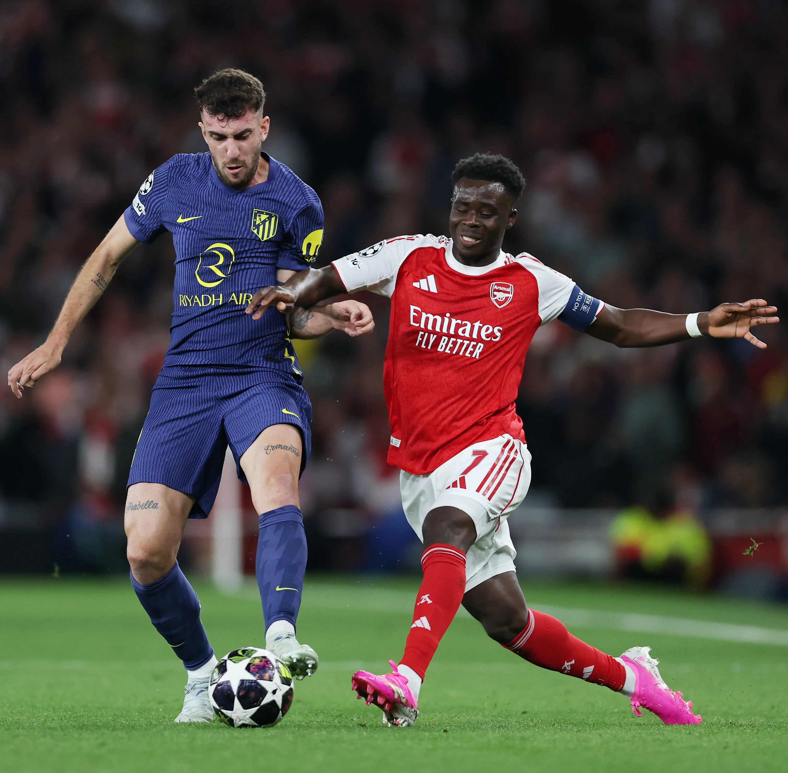 Bukayo Saka marcó ante el Atlético Madrid y ahora sueña con la primera Champions del Arsenal (Photo by Justin Setterfield/Getty Images)