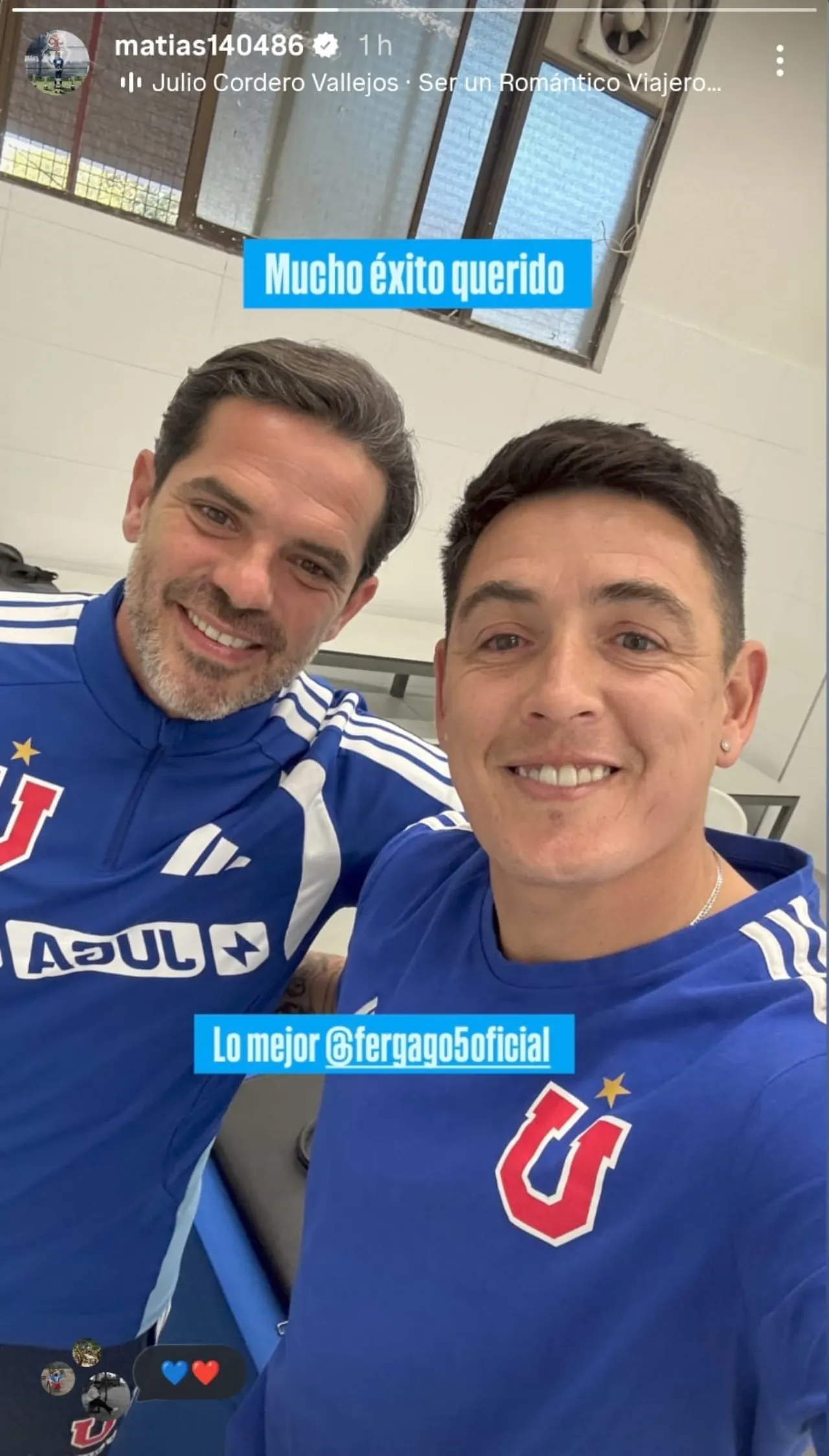 Gago y Rodríguez juntos en Chile. Imagen: Instagram
