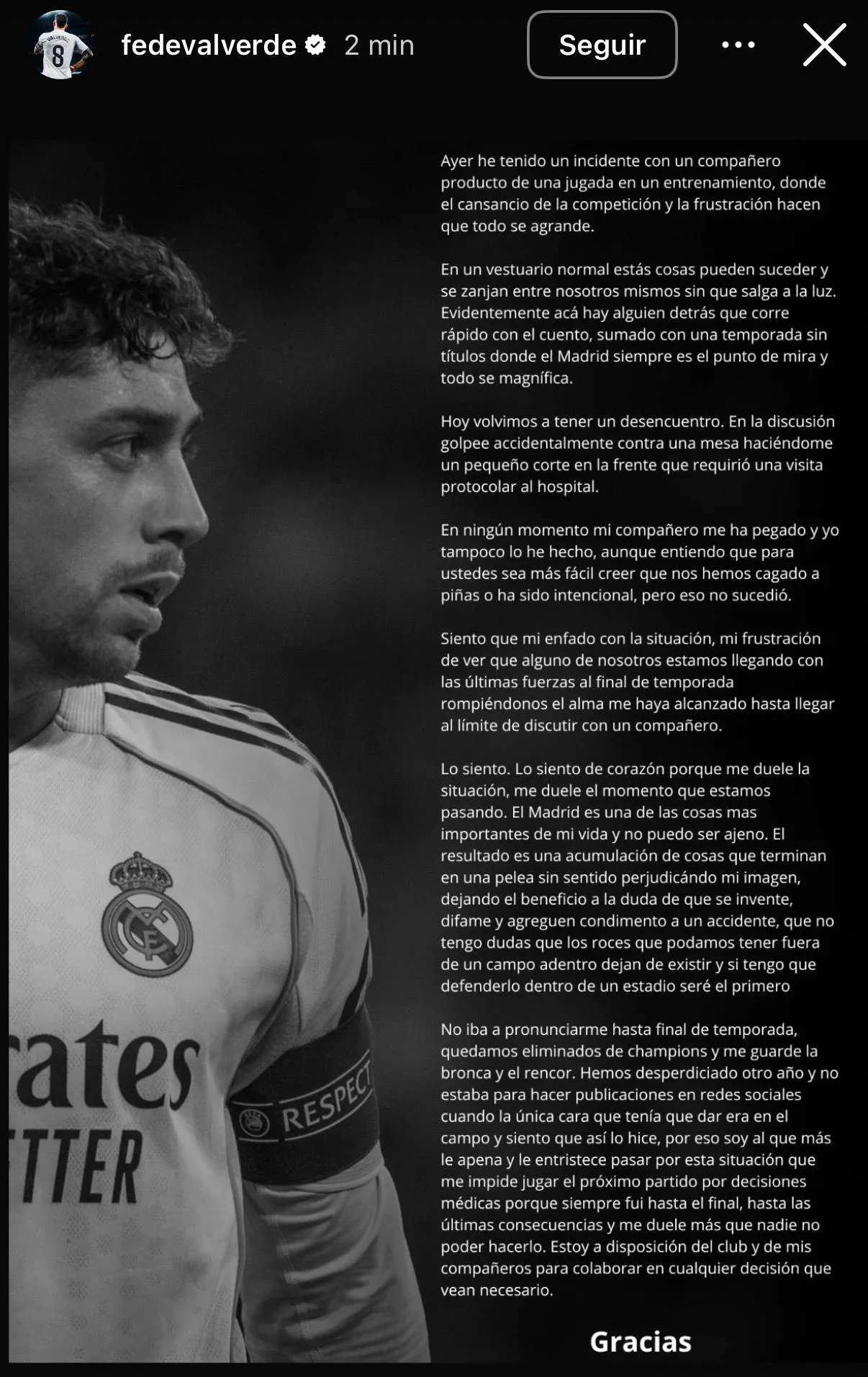 La declaración que hizo Valverde | Instagram