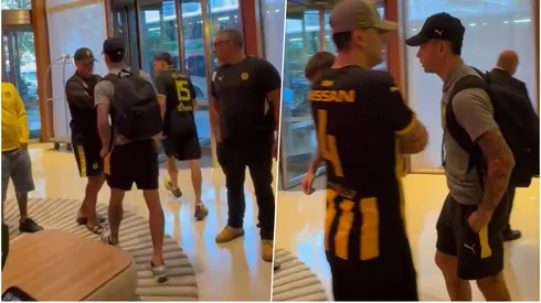Los barras de Peñarol esperaban a los jugadores en el hotel.