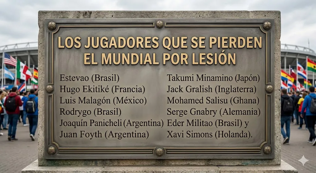 La lista de jugadores que queda fuera del Mundial 2026