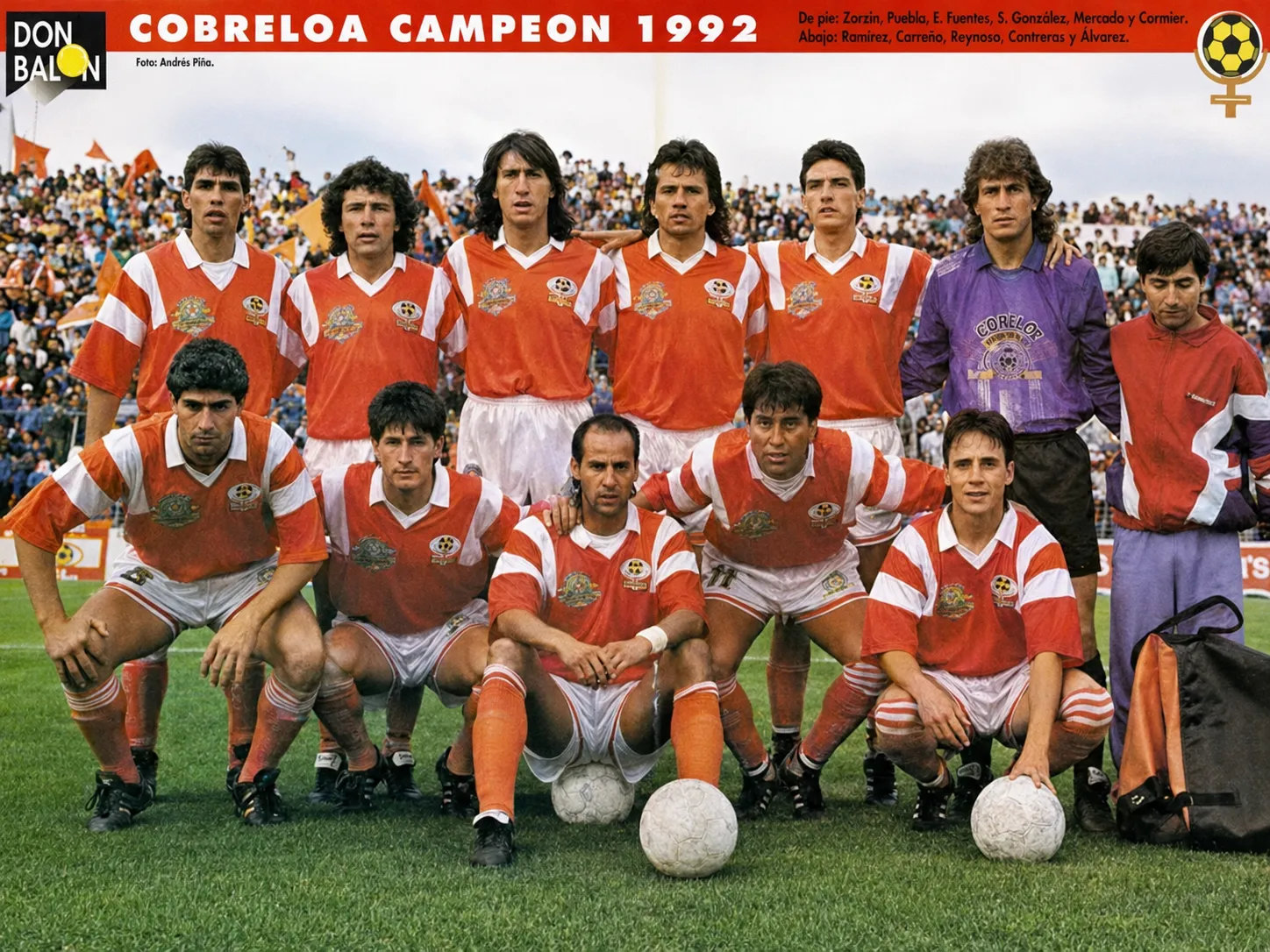 El Cobreloa de 1992 que logró el campeonato bajo la tutela de José Sulantay. (Don Balón – retocada con ChatGPT).