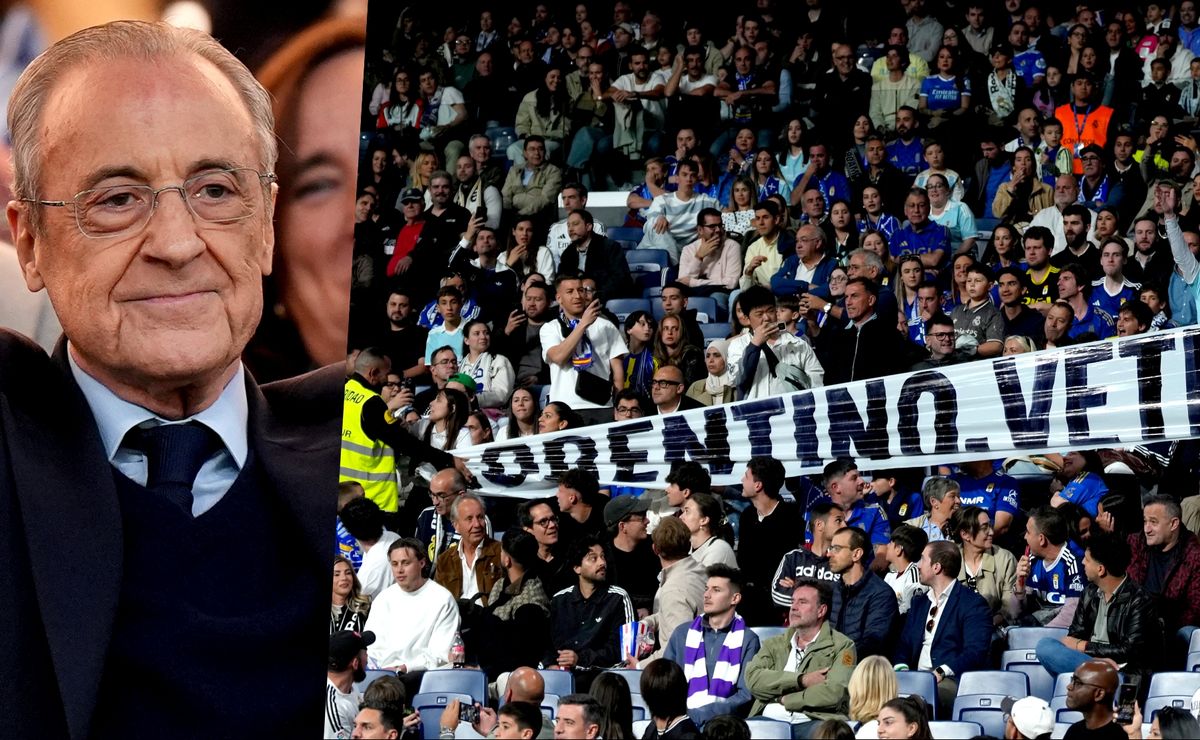 Crisis en el Real Madrid: Letreros pidiendo la salida de Florentino Pérez y el presidente discutiendo con hinchas