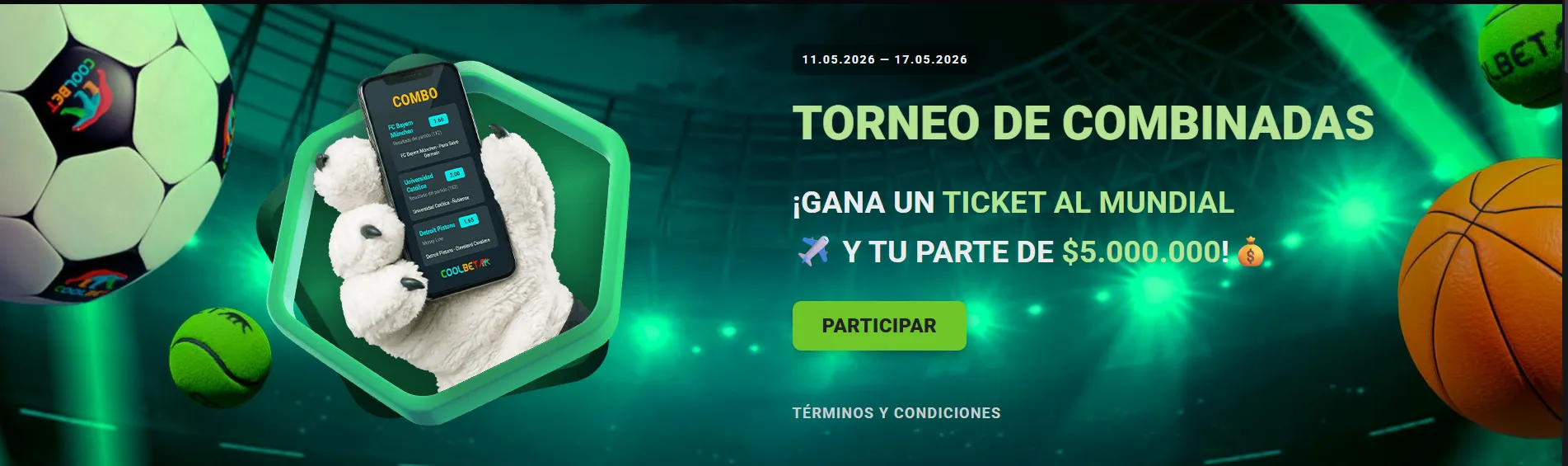 Captura realizada desde la web de Coolbet