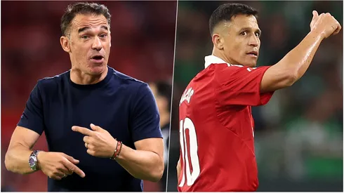 Luis García Plaza, DT del Sevilla, se rinde ante Alexis Sánchez.