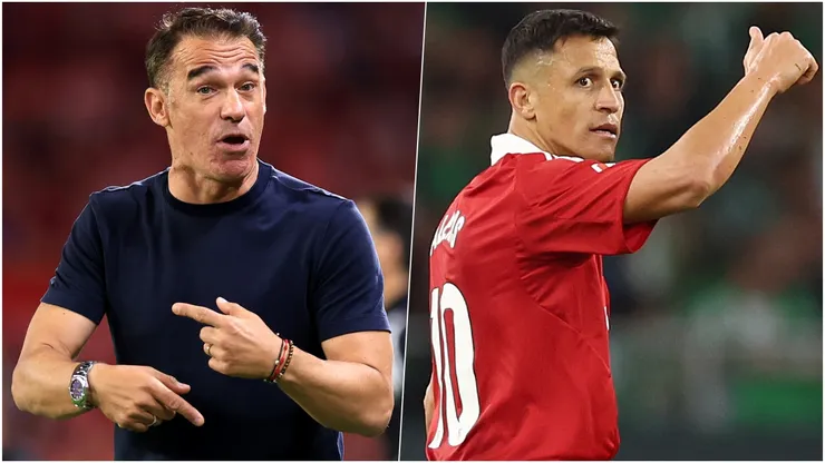 Luis García Plaza, DT del Sevilla, se rinde ante Alexis Sánchez.
