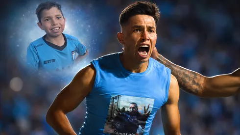 Dylan Arias festejó así su gol ante el Decano en el Tierra de Campeones.