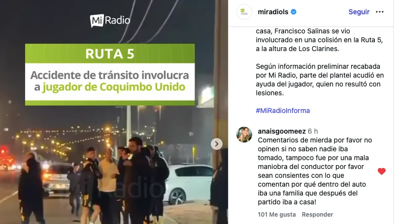 Francisco Salinas protagonizó accidente en Coquimbo: pareja despejó rumores sobre consumo de alcohol