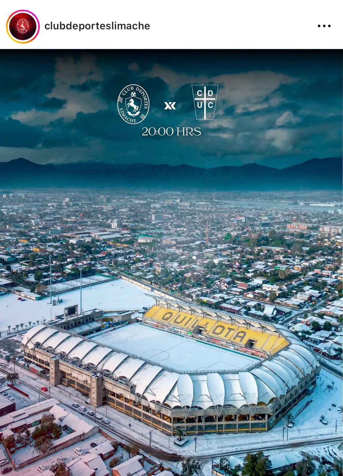 La imagen que publicó Limache en la previa al duelo ante U Católica.