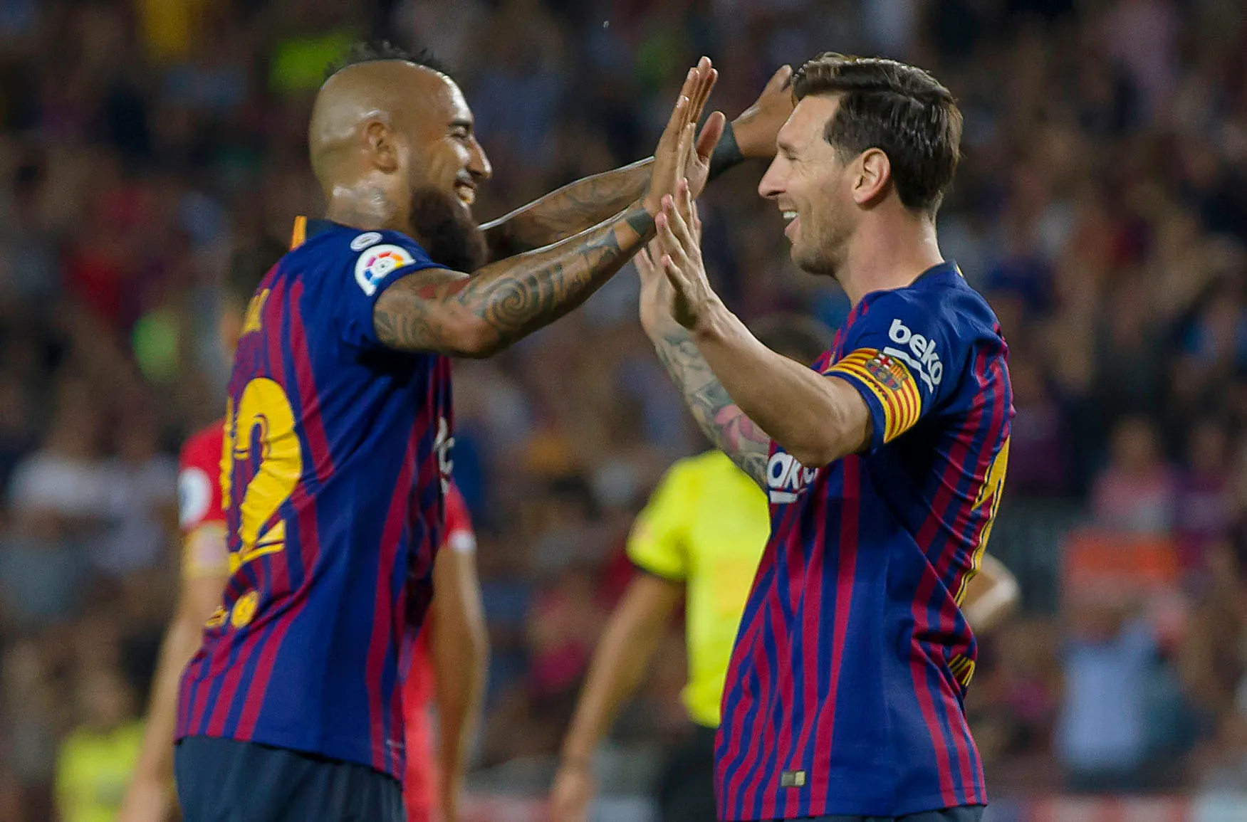 Vidal y Messi fueron compañeros en Barcelona. Foto: Ferran Zueras/Photosport
