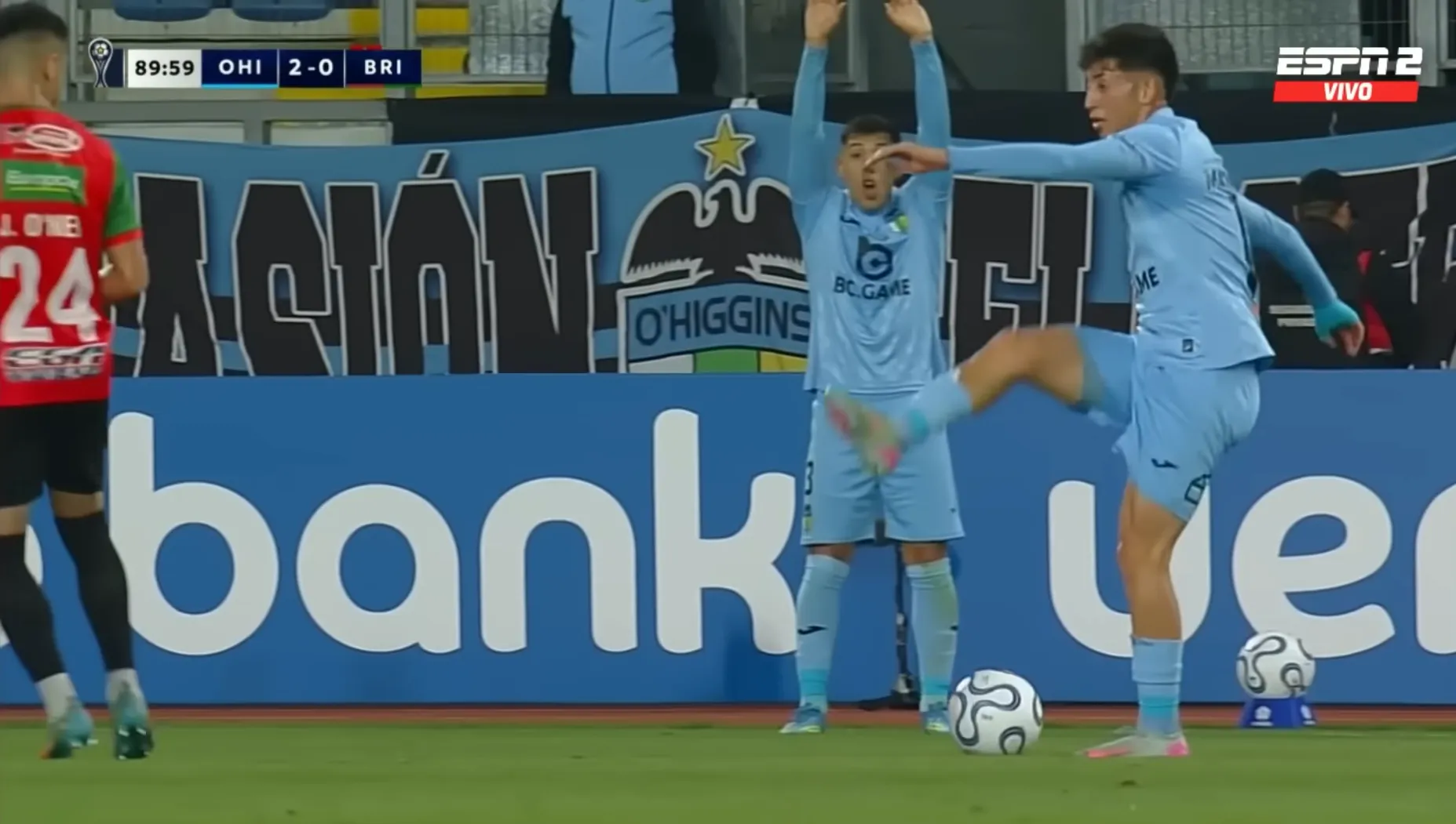 Este gesto de Martín Maturana en O’Higgins dejó picados a los jugadores de Boston River hasta tener su revancha en Copa Sudamericana. Foto: ESPN.