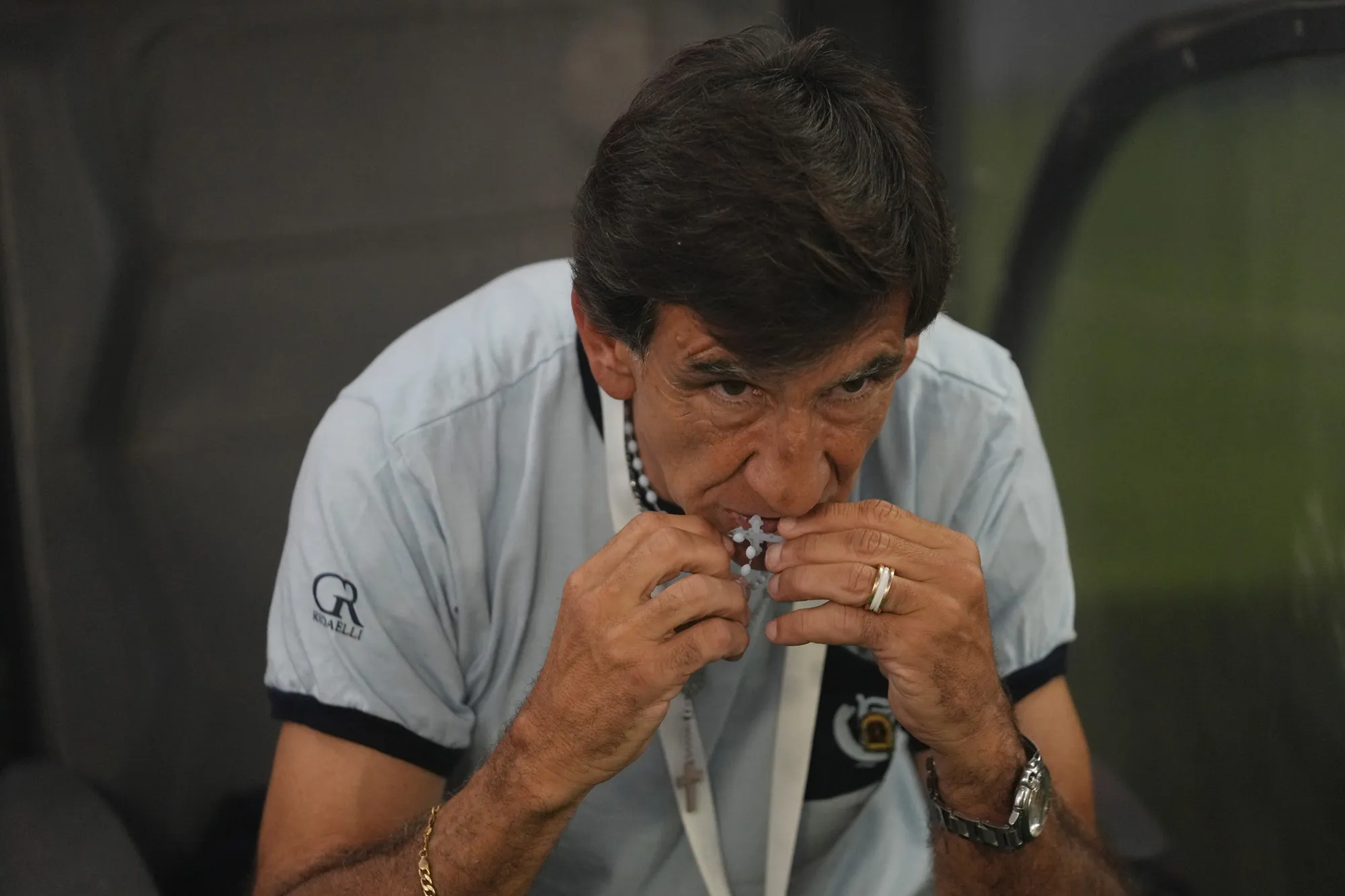 Gustavo Costas no va más como DT de Racing. (Joaquín Camiletti/Getty Images).