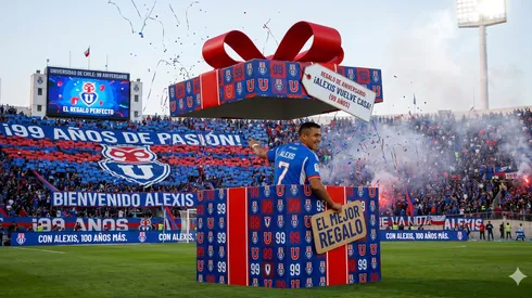 Alexis Sánchez aparece como regalo para la U en su aniversario.