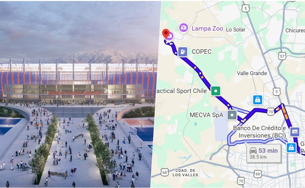 Larga distancia: el tiempo de trayecto a un posible estadio de U de Chile en Lampa