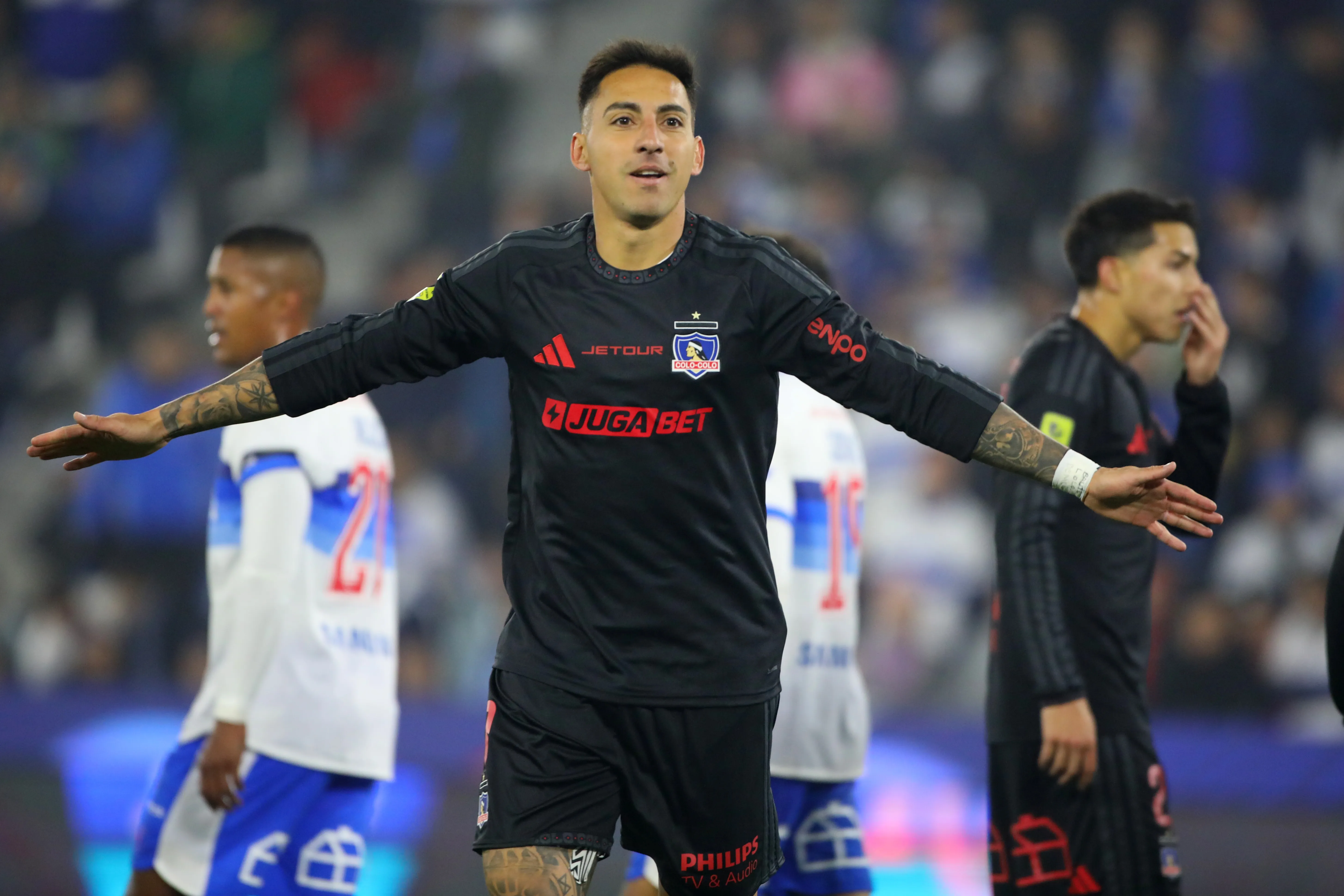 Javier Correa lleva tres partidos seguidos anotando dobletes para Colo Colo. | Foto: Photosport.