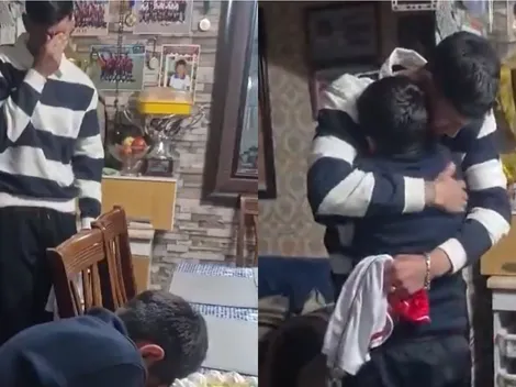 Se formó en Colo Colo, es figura en la B y lloró junto a un niño en hermosa sorpresa