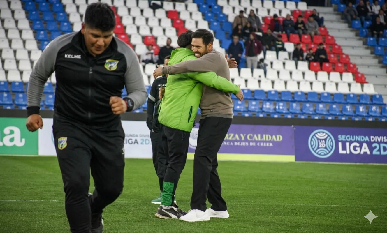 El festejo de Fernando Gutiérrez en el hermoso Claro Arena. (Cedida retocada con Gemini).