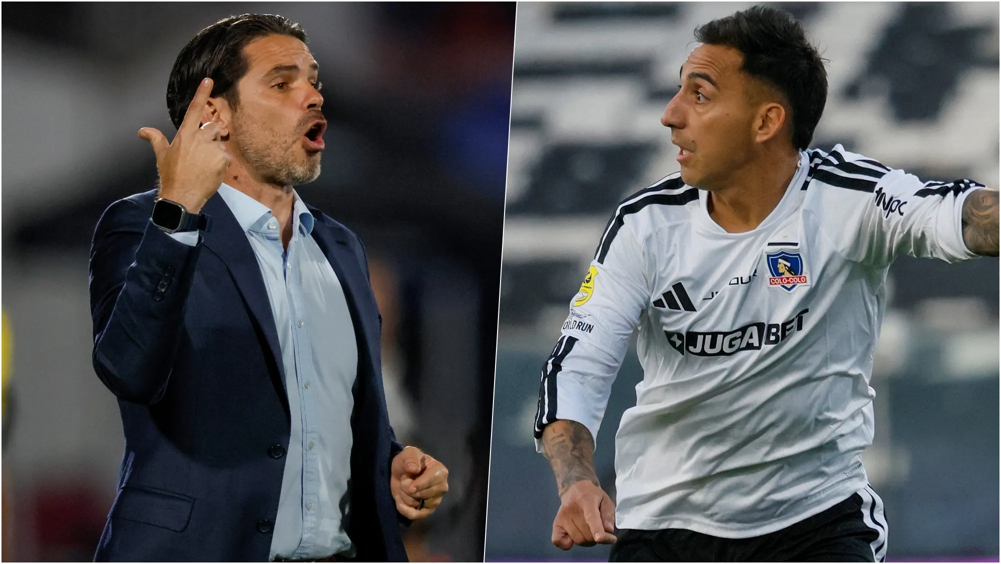 Fernando Gago en la U y Javier Correa en Colo Colo criticaron con todo el arbitraje. Foto: Photosport.