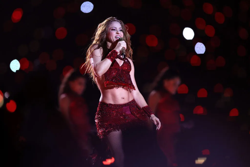MIAMI, FLORIDA – FEBRUARY 02: Colombian singer Shakira performs during the Pepsi Super Bowl LIV Halftime Show at Hard Rock Stadium on February 02, 2020 in Miami, Florida. (Photo by Tom Pennington/Getty Images)