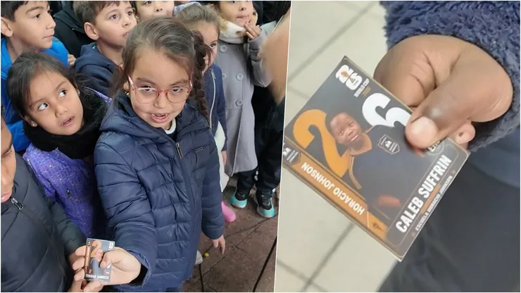 Los niños quedaron felices con sus láminas personalizadas.