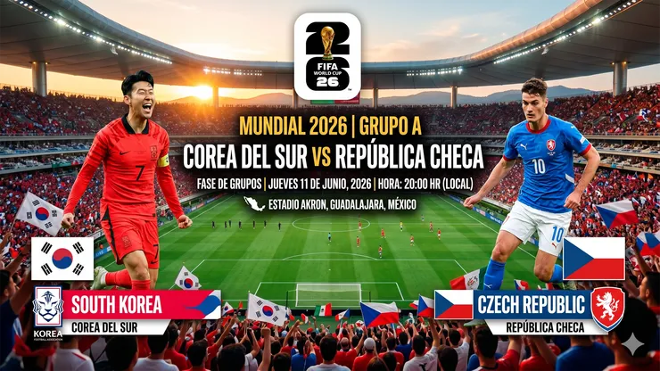 Corea del sur y República Checa animan el segundo partido del Mundial 2026.