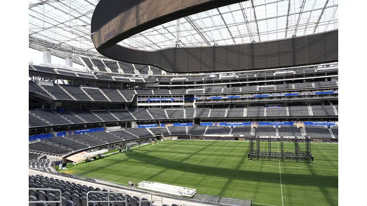 INGLEWOOD, CALIFORNIA - MAY 27: General view of interior of SoFi Stadium on May 27, 2026 in Inglewood, California. The United States' FIFA World Cup 2026 schedule will commence at SoFi Stadium, which will be called Los Angeles Stadium during the tournament, on June 12th, when the United States Men's National Team plays Paraguay. (Photo by Scott Strazzante/Getty Images)